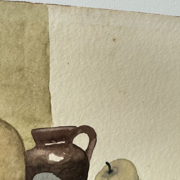 Vintage still life watercolor painting signed - Picture 3 of 7
